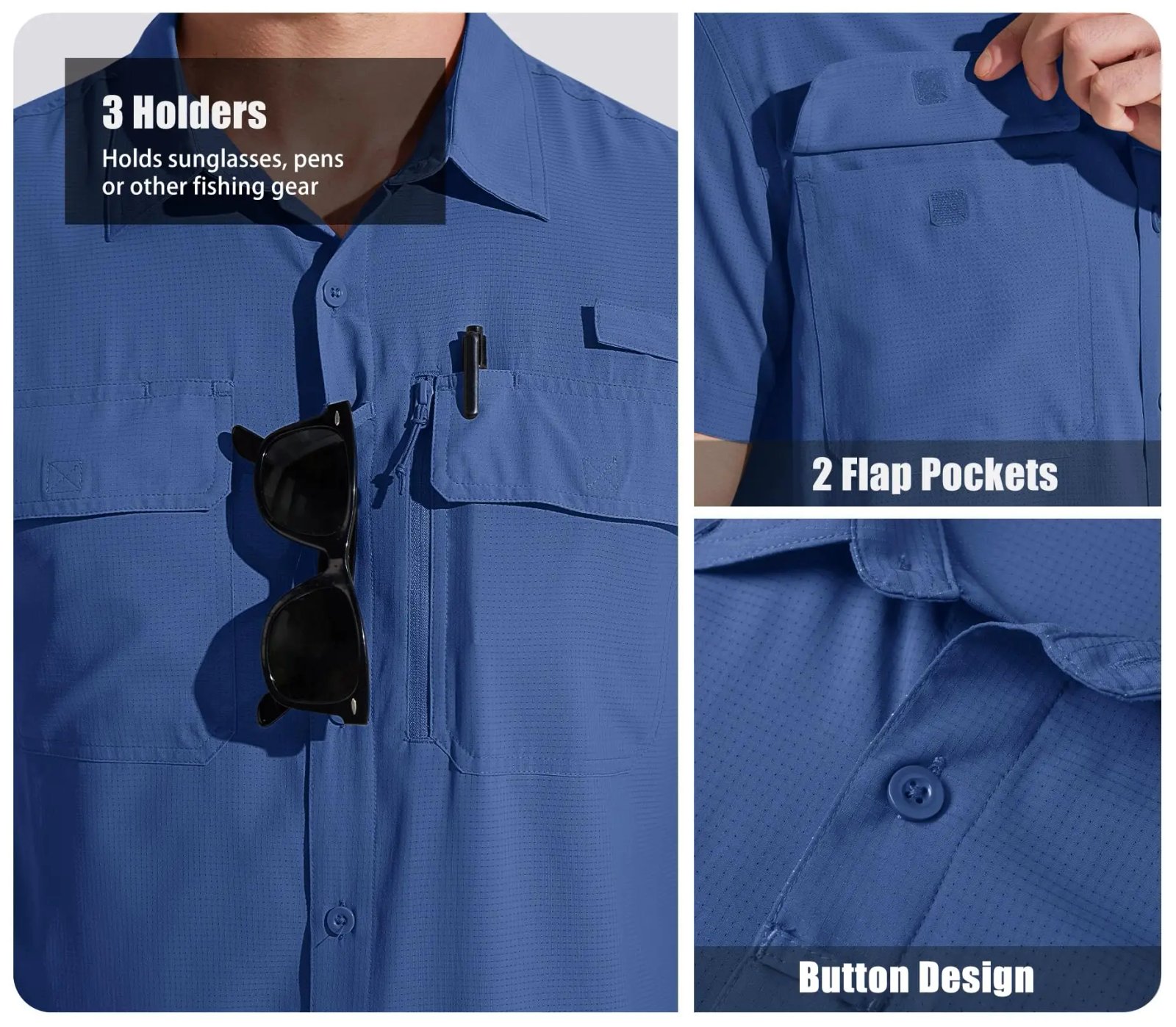 TACVASEN Quick Dry Short Sleeve Shirts Men's UPF 50+ Sun Protection Work Cargo Shirts Mesh Breathable Hiking Fishing Shirts Man TACVASEN Quick Dry Short Sleeve Shirts Men's UPF 50+ Sun Protection Work Cargo Shirts Mesh Breathable Hiking Fishing Shirts Man