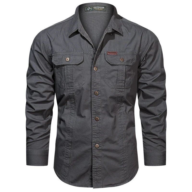2024 Spring Cotton Cargo Shirt for Men Long Sleeve Multi-Pocket Shirts Outdoor Casual Colthing High Quality Militar Overshirt 2024 Spring Cotton Cargo Shirt for Men Long Sleeve Multi-Pocket Shirts Outdoor Casual Colthing High Quality Militar Overshirt