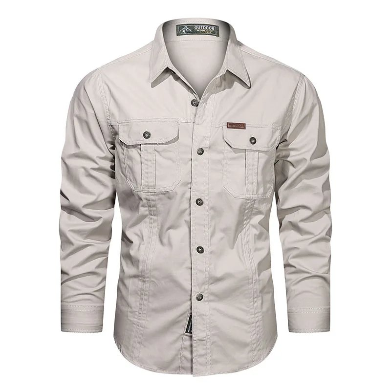 2024 Spring Cotton Cargo Shirt for Men Long Sleeve Multi-Pocket Shirts Outdoor Casual Colthing High Quality Militar Overshirt 2024 Spring Cotton Cargo Shirt for Men Long Sleeve Multi-Pocket Shirts Outdoor Casual Colthing High Quality Militar Overshirt