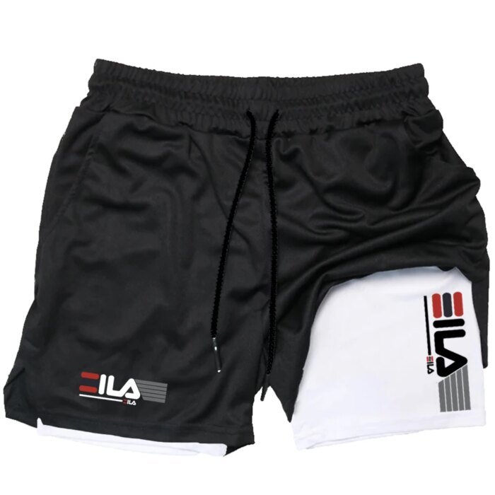 Men Running Shorts 2 In 1 Double-deck Sport Shorts Sportswear Gym Fitness Short Pants Training Jogging Bottom Men's Clothing - Image 2