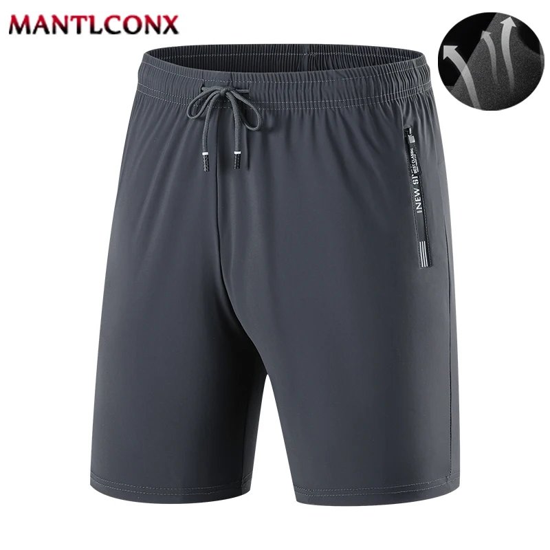 Solid Men's Beach Shorts Sports Short Pants Jogging Running Quick Dry Board Shorts Men Summer Thin Zipper Pockets Loose Bottom