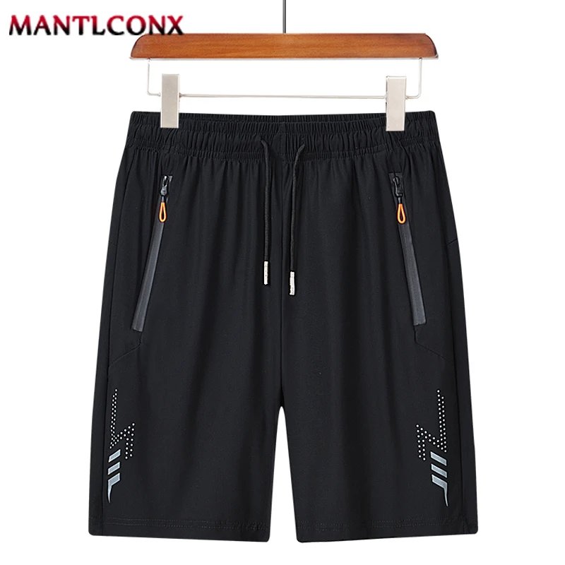 Solid Men's Beach Shorts Sports Short Pants Jogging Running Quick Dry Board Shorts Men Summer Thin Zipper Pockets Loose Bottom