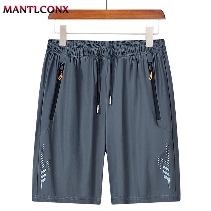 Solid Men's Beach Shorts Sports Short Pants Jogging Running Quick Dry Board Shorts Men Summer Thin Zipper Pockets Loose Bottom