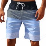 Striped Beach Shorts Men Fashion Swimwear Board Shorts Trunk Gym Fitness Pants Men's Briefs Swimsuit Kids Beachwear Short Boy
