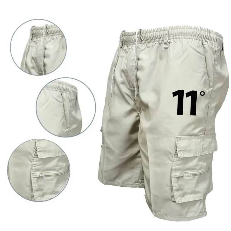Outdoor Cargo Shorts Male Overalls Elastic Waist Cycling Shorts Multi-pockets Loose Work Shorts Beach Sport Printed Trousers Outdoor Cargo Shorts Male Overalls Elastic Waist Cycling Shorts Multi-pockets Loose Work Shorts Beach Sport Printed Trousers