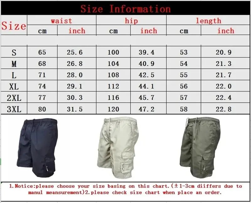 Outdoor Cargo Shorts Male Overalls Elastic Waist Cycling Shorts Multi-pockets Loose Work Shorts Beach Sport Printed Trousers Outdoor Cargo Shorts Male Overalls Elastic Waist Cycling Shorts Multi-pockets Loose Work Shorts Beach Sport Printed Trousers