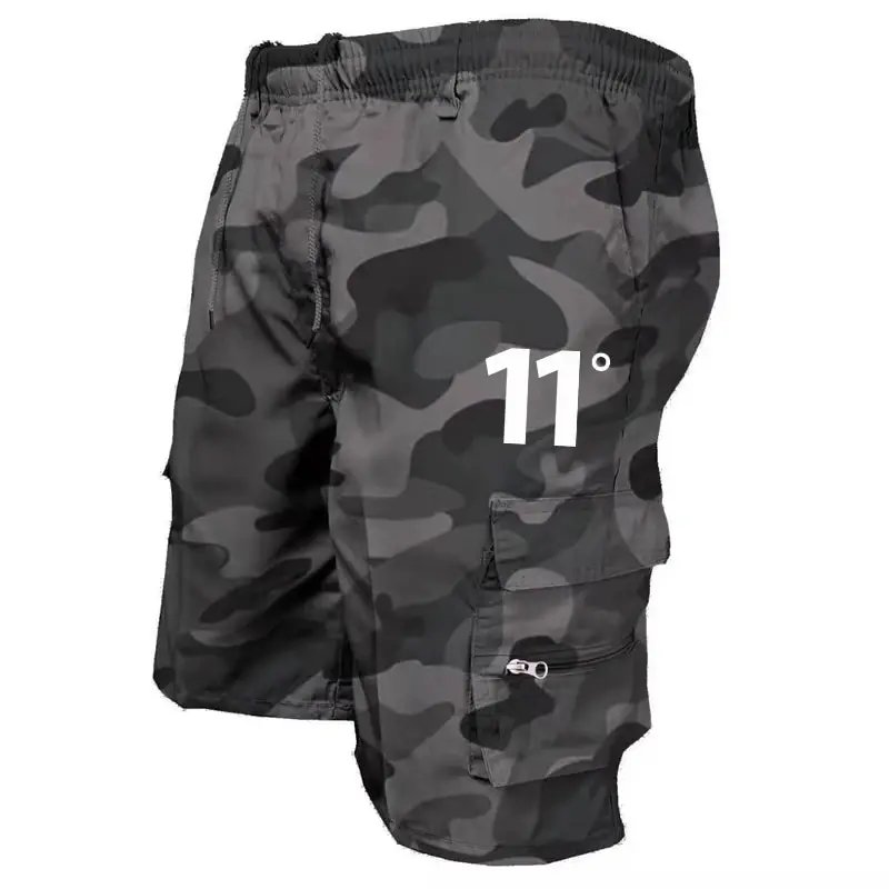 Outdoor Cargo Shorts Male Overalls Elastic Waist Cycling Shorts Multi-pockets Loose Work Shorts Beach Sport Printed Trousers Outdoor Cargo Shorts Male Overalls Elastic Waist Cycling Shorts Multi-pockets Loose Work Shorts Beach Sport Printed Trousers
