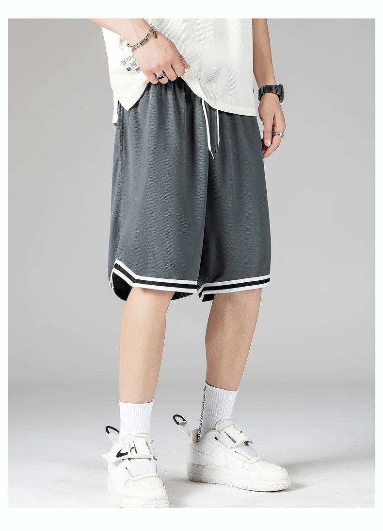 Summer New Shorts, Men's Casual Pants, Sports Basketball Pants, Capri Pants, Loose Outdoor Quick Drying, Ice Silk Fashion Brand,