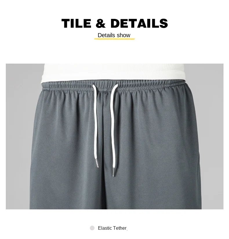 Summer New Shorts, Men's Casual Pants, Sports Basketball Pants, Capri Pants, Loose Outdoor Quick Drying, Ice Silk Fashion Brand,