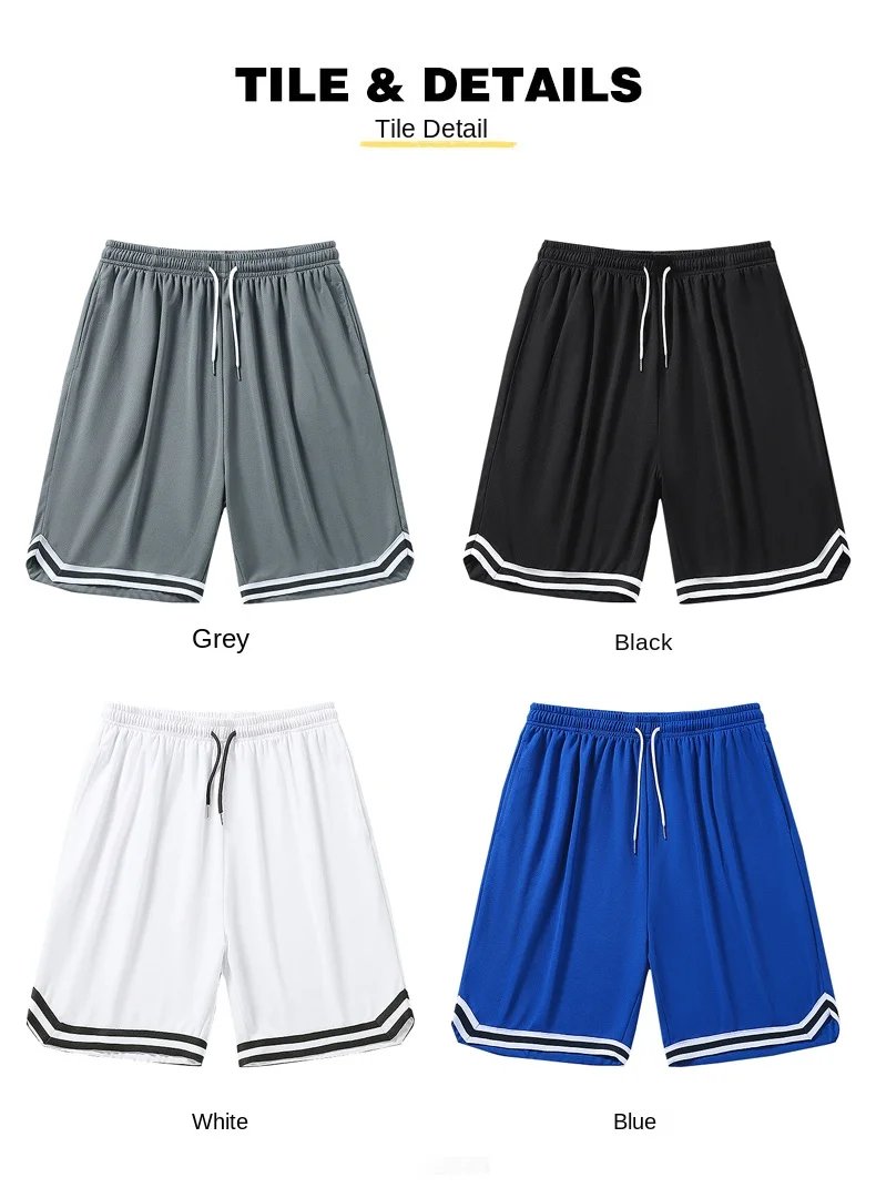 Summer New Shorts, Men's Casual Pants, Sports Basketball Pants, Capri Pants, Loose Outdoor Quick Drying, Ice Silk Fashion Brand,
