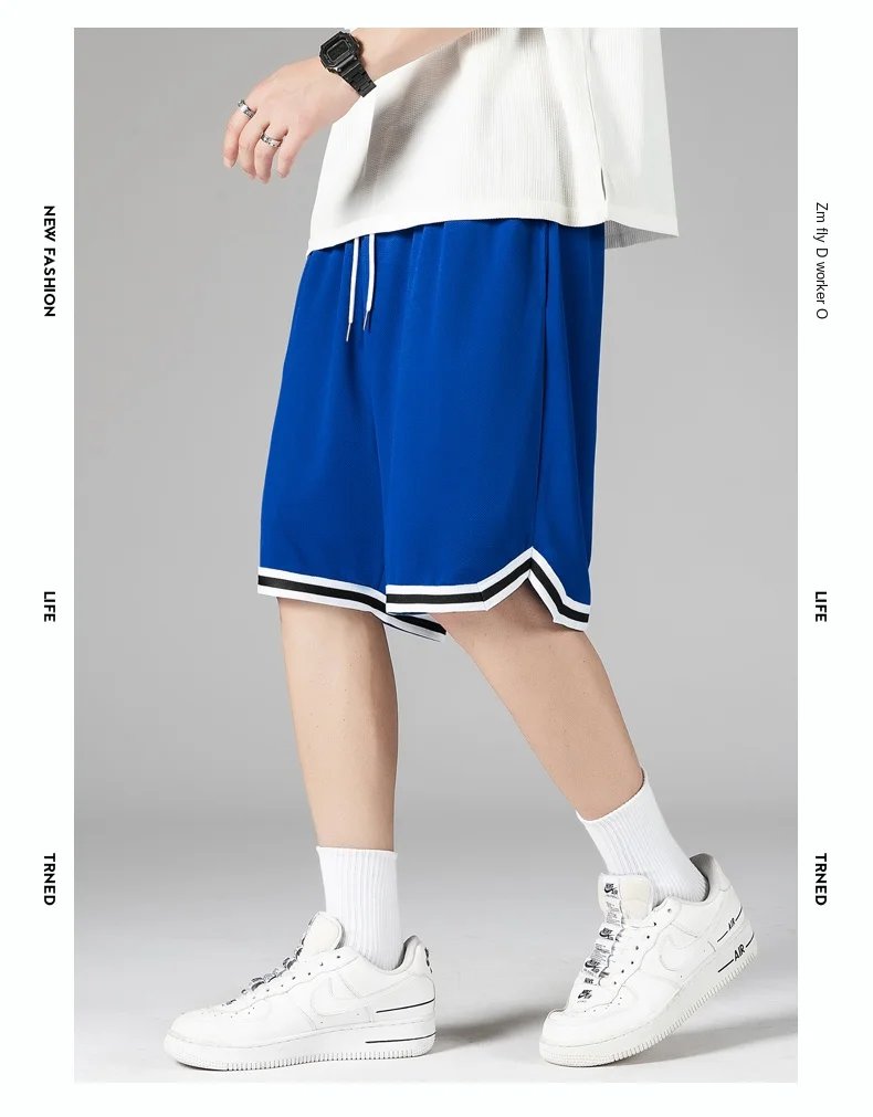 Summer New Shorts, Men's Casual Pants, Sports Basketball Pants, Capri Pants, Loose Outdoor Quick Drying, Ice Silk Fashion Brand,