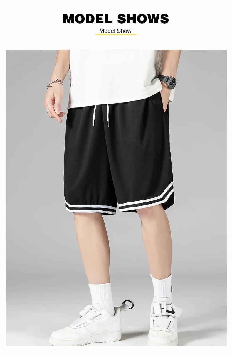 Summer New Shorts, Men's Casual Pants, Sports Basketball Pants, Capri Pants, Loose Outdoor Quick Drying, Ice Silk Fashion Brand,