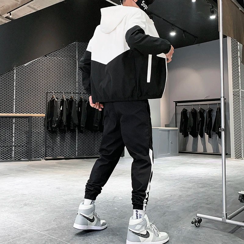 Men Tracksuit Casual Joggers Hooded Sportswear Jackets And Pants 2 Piece Sets Hip Hop Running Sports Suit Men Tracksuit Casual Joggers Hooded Sportswear Jackets And Pants 2 Piece Sets Hip Hop Running Sports Suit