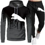 2025 men and women the same fashion casual trend sweater set outdoor sports printing pattern sweater two-piece set size S-3XL - Image 2