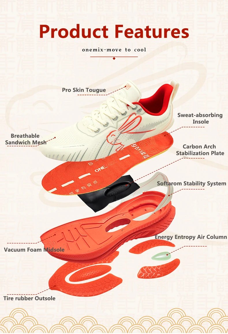 ONEMIX 2024 New Sneakers Buffer Running Shoes Heavyweight Runners Men Non-slip Breathable Lightweight Outdoor Sport Shoes