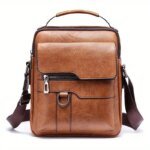 Brand Men Shoulder Bag for 9.7" iPad Men PU Leather Flaps Men's Crossbody Bags Business Flap Male Solid Messenger Bag Travel Bag - Image 6