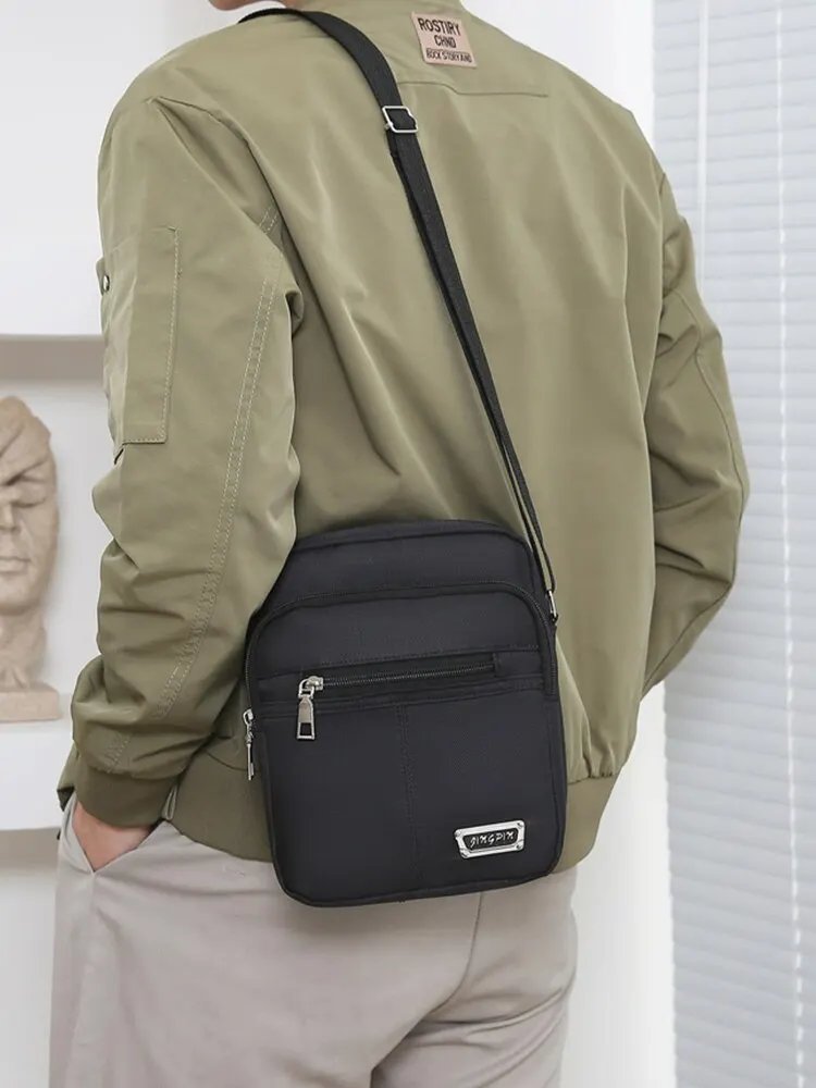 Men Bag Korean Version Casual Large Capacity Multi Layer Waterproof One Shoulder Oblique Straddle Bag Men And Women Busine