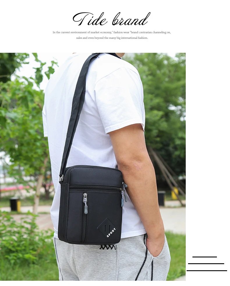 Oxford Cloth Minimalist Chest Bag, Cross-Border Outdoor Leisure Men's Shoulder Bag, New Portable Crossbody Bag