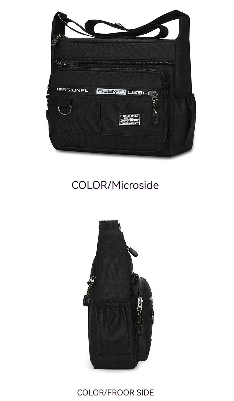 Rilibegan Men Crossbody Bag Single Shoulder Bags Big Capacity Storage Bag Fashion Multi-Pockets Business Crossbody Bags