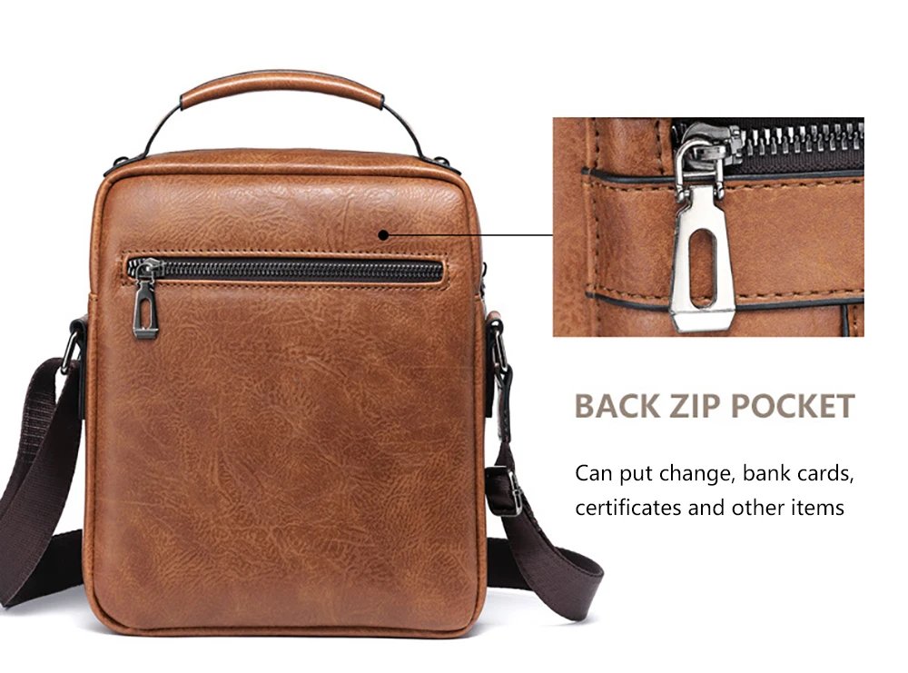 Men's Vintage Leather Crossbody Shoulder Bags High Quality Tote Fashion Business Men Messenger Bag Leather PU Bags