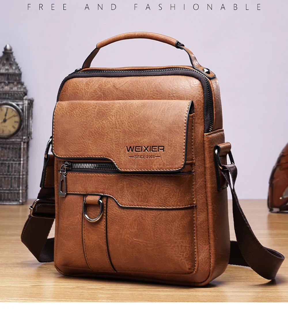 Men's Vintage Leather Crossbody Shoulder Bags High Quality Tote Fashion Business Men Messenger Bag Leather PU Bags