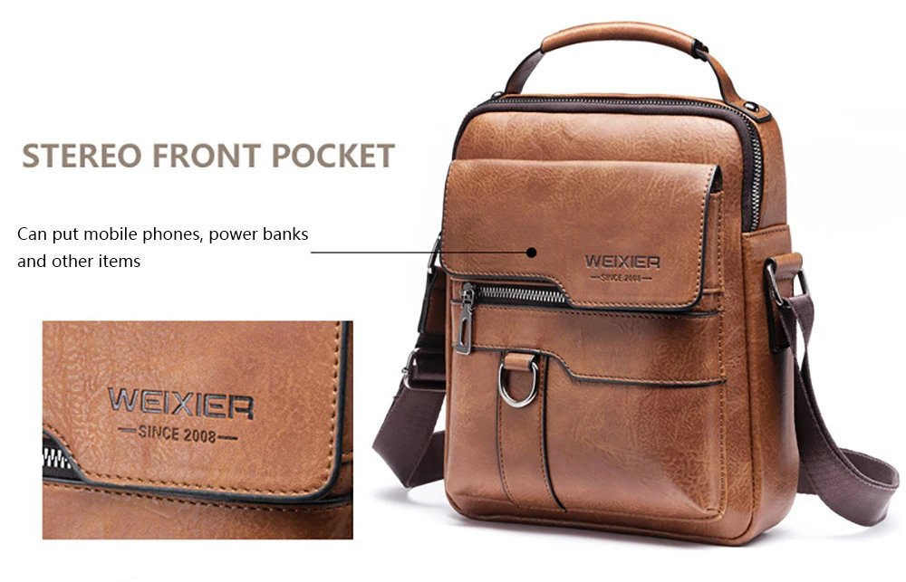 Men's Vintage Leather Crossbody Shoulder Bags High Quality Tote Fashion Business Men Messenger Bag Leather PU Bags