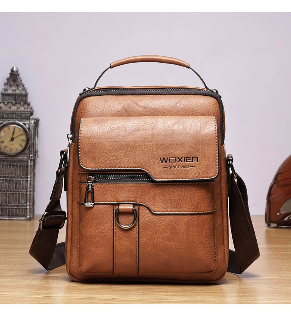 Men's Vintage Leather Crossbody Shoulder Bags High Quality Tote Fashion Business Men Messenger Bag Leather PU Bags