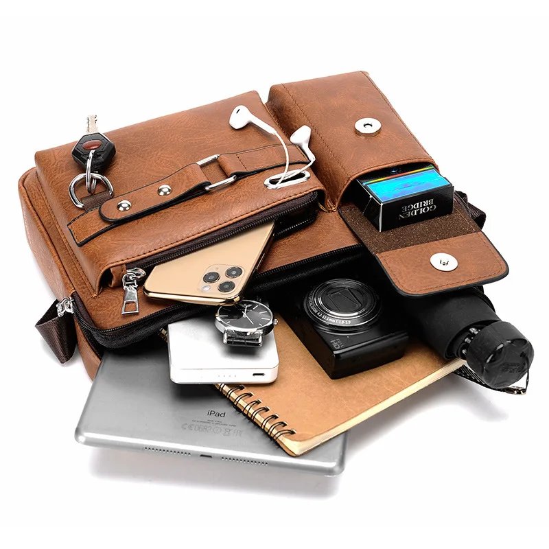 Men'S Shoulder Briefcase Bag PU Leather Handbags Cross Messenger Business Tote Boston Breifcases Square Small Crossbody Bag Male Men'S Shoulder Briefcase Bag PU Leather Handbags Cross Messenger Business Tote Boston Breifcases Square Small Crossbody Bag Male