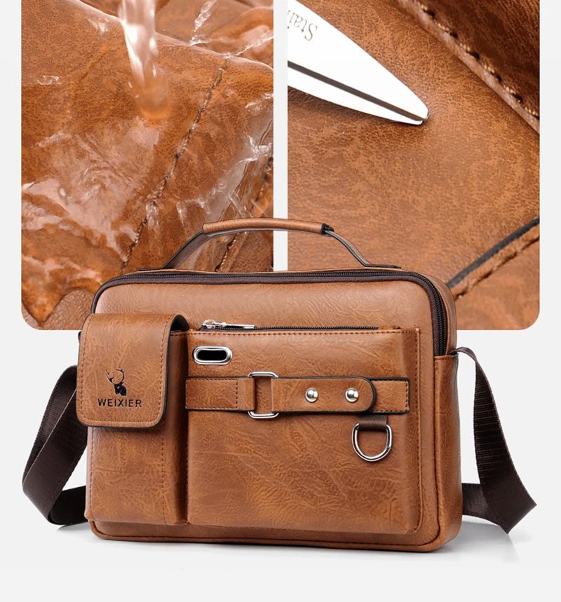 Men'S Shoulder Briefcase Bag PU Leather Handbags Cross Messenger Business Tote Boston Breifcases Square Small Crossbody Bag Male Men'S Shoulder Briefcase Bag PU Leather Handbags Cross Messenger Business Tote Boston Breifcases Square Small Crossbody Bag Male