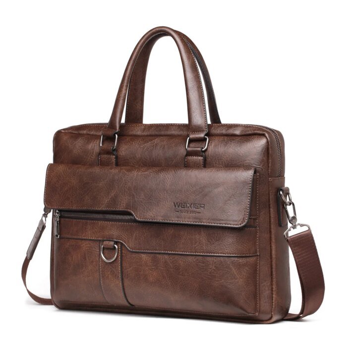 2025 Men Briefcase Bag High Quality Business Famous Brand PU Leather Shoulder Messenger Bags Office Handbag 14 inch Laptop bag - Image 4