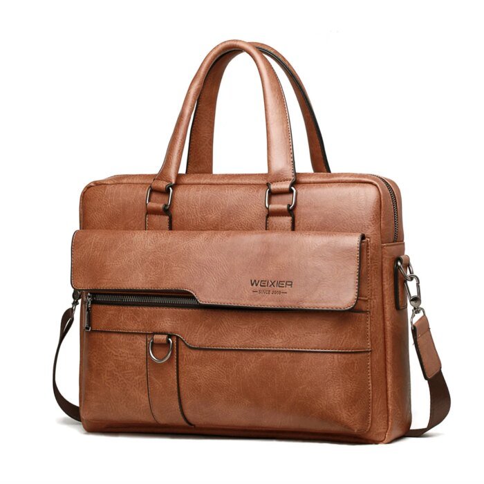2025 Men Briefcase Bag High Quality Business Famous Brand PU Leather Shoulder Messenger Bags Office Handbag 14 inch Laptop bag - Image 3