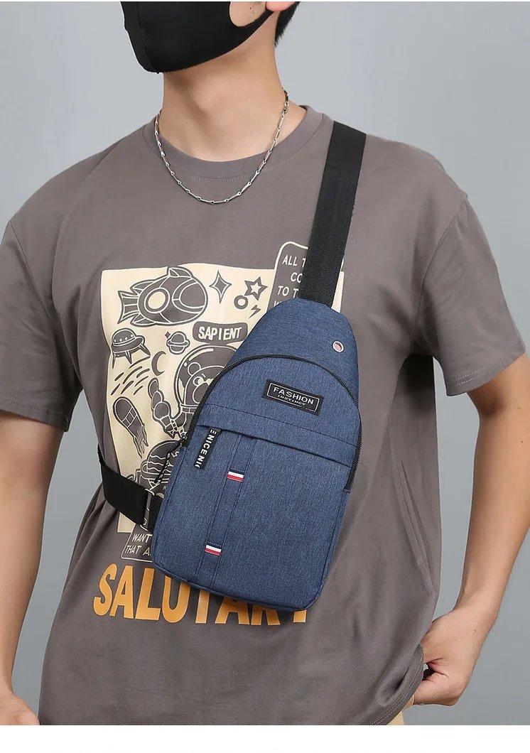 New chest bag, men's bag, single shoulder crossbody bag, casual crossbody bag, nylon fabric chest crossbody bag, trendy small me