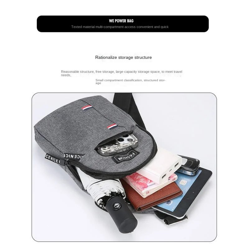 New chest bag, men's bag, single shoulder crossbody bag, casual crossbody bag, nylon fabric chest crossbody bag, trendy small me