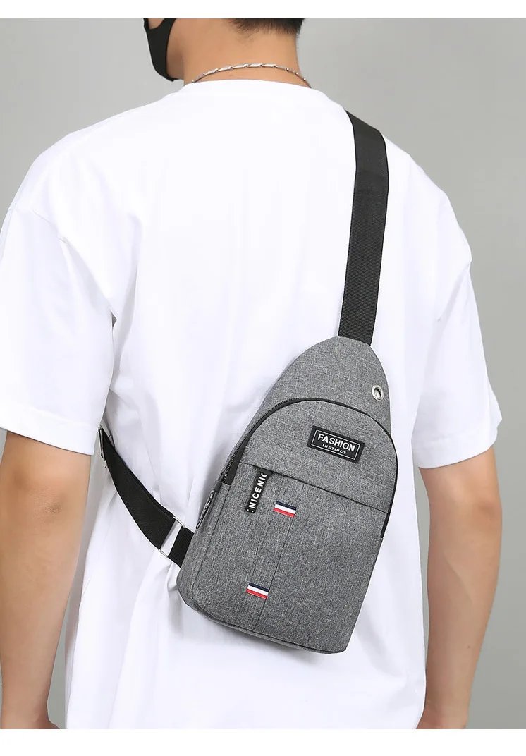 New chest bag, men's bag, single shoulder crossbody bag, casual crossbody bag, nylon fabric chest crossbody bag, trendy small me