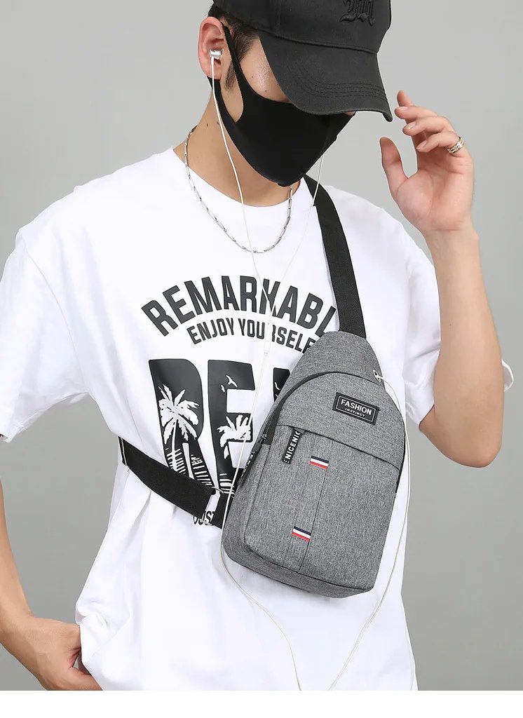 New chest bag, men's bag, single shoulder crossbody bag, casual crossbody bag, nylon fabric chest crossbody bag, trendy small me