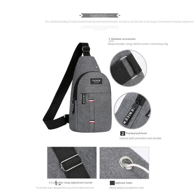 New chest bag, men's bag, single shoulder crossbody bag, casual crossbody bag, nylon fabric chest crossbody bag, trendy small me