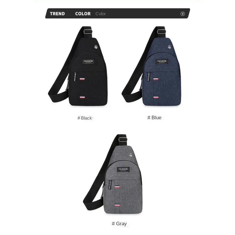 New chest bag, men's bag, single shoulder crossbody bag, casual crossbody bag, nylon fabric chest crossbody bag, trendy small me