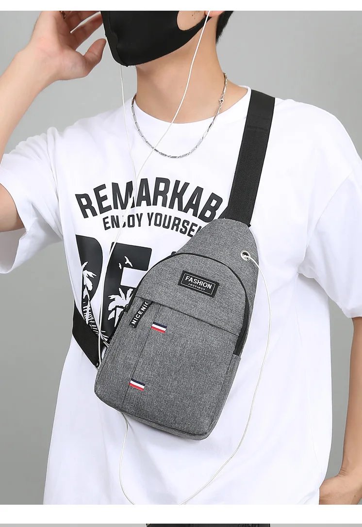 New chest bag, men's bag, single shoulder crossbody bag, casual crossbody bag, nylon fabric chest crossbody bag, trendy small me