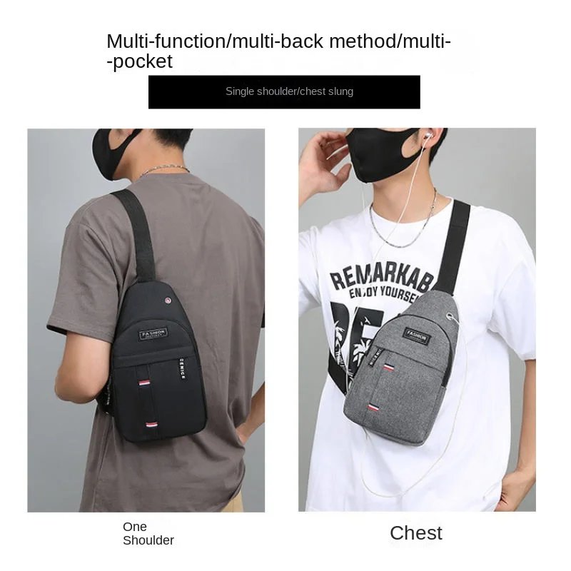 New chest bag, men's bag, single shoulder crossbody bag, casual crossbody bag, nylon fabric chest crossbody bag, trendy small me