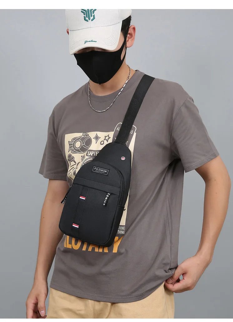 New chest bag, men's bag, single shoulder crossbody bag, casual crossbody bag, nylon fabric chest crossbody bag, trendy small me