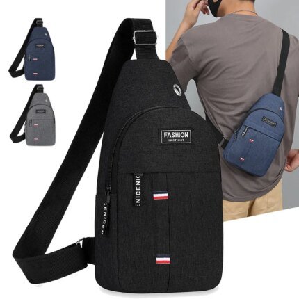 New chest bag, men's bag, single shoulder crossbody bag, casual crossbody bag, nylon fabric chest crossbody bag, trendy small me