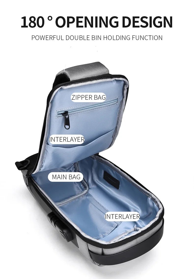 Desinger Multifunction Anti-theft USB Shoulder Crossbody Bag Travel Sling Pack Messenger Pack Chest Bag Male Luxury Brand Men Desinger Multifunction Anti-theft USB Shoulder Crossbody Bag Travel Sling Pack Messenger Pack Chest Bag Male Luxury Brand Men
