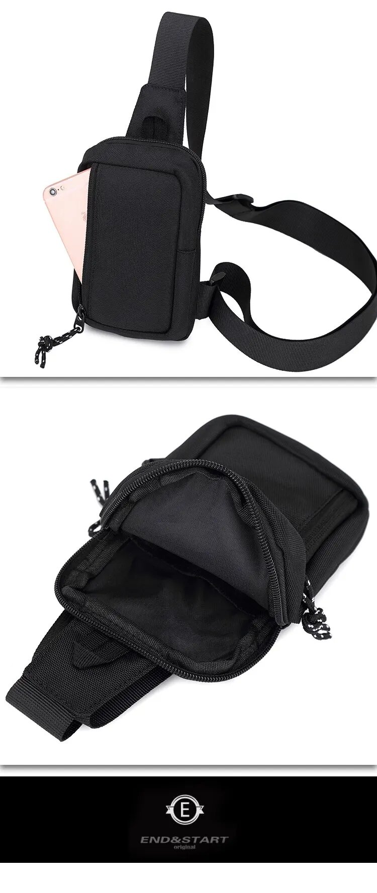 Crossbody Bag Men's Trendy Brand Japanese Street Trend Sports Mini Chest Bag Ins Men's Diagonal Shoulder Bag Simple Cross Bag
