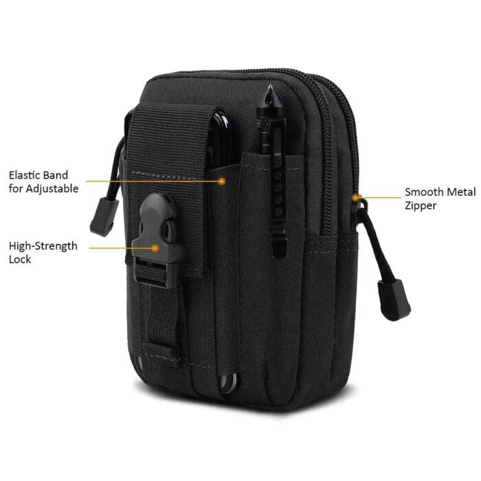 Cell Phone Holsters Tactical Universal Holster Molle Hip Waist Belt Bag Wallet Pouch Purse Phone Case with Zipper - Image 5
