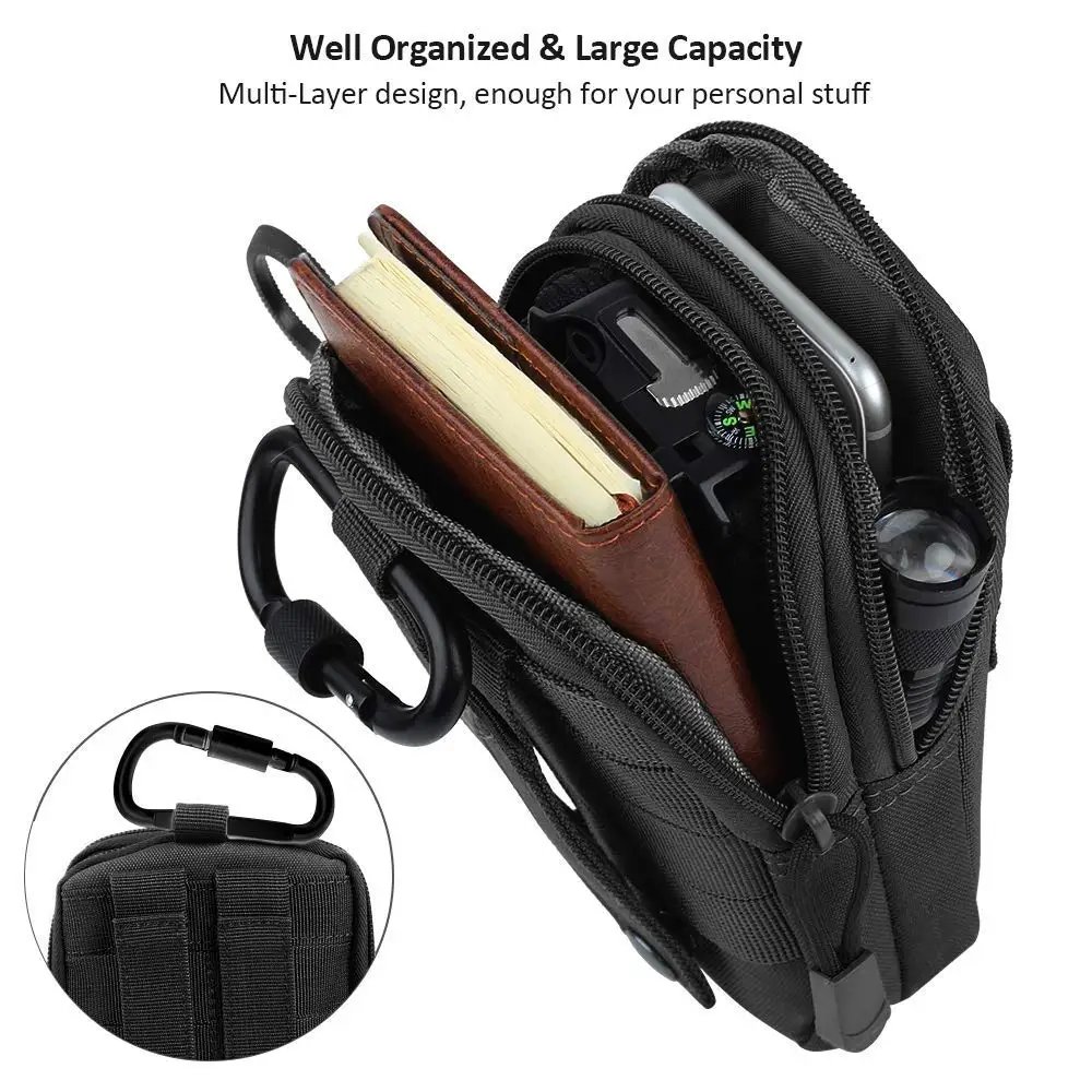 Cell Phone Holsters Tactical Universal Holster Molle Hip Waist Belt Bag Wallet Pouch Purse Phone Case with Zipper Cell Phone Holsters Tactical Universal Holster Molle Hip Waist Belt Bag Wallet Pouch Purse Phone Case with Zipper