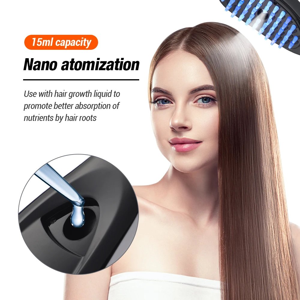 Electric Spray Massage Comb Hair Growth Vibration Head Massager Brush LED Anti Hair Loss Scalp Liquid Medicine Atomizing Comb Electric Spray Massage Comb Hair Growth Vibration Head Massager Brush LED Anti Hair Loss Scalp Liquid Medicine Atomizing Comb