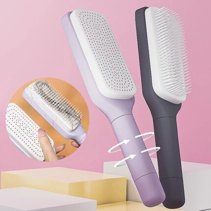 Women's Self Cleaning Hairbrush.