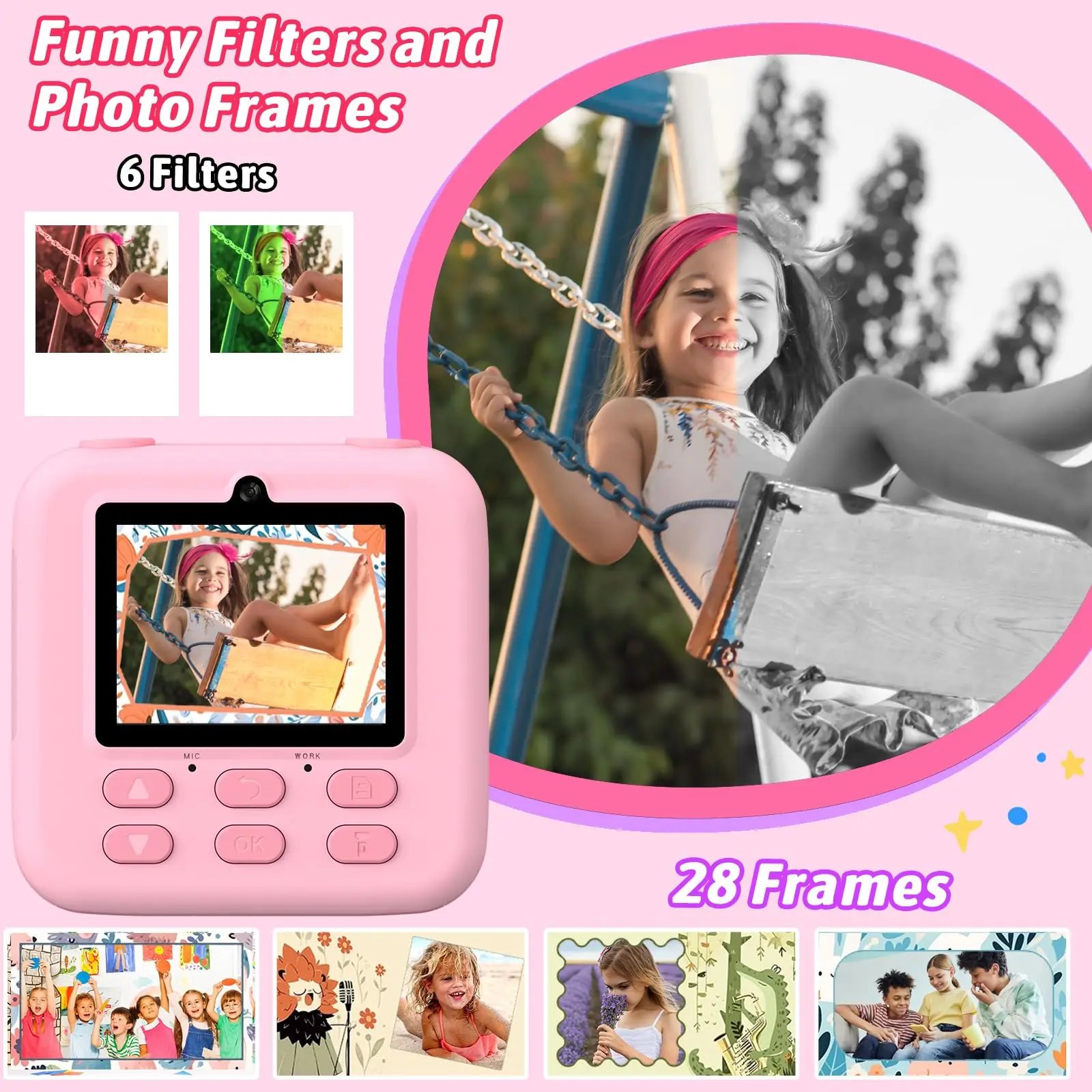 Upgrade Kids Camera Instant 1080P HD Dual Lens Selfie Digital Camera for Girls Boys Christmas Birthday Gifts Toys With 32G Print Upgrade Kids Camera Instant 1080P HD Dual Lens Selfie Digital Camera for Girls Boys Christmas Birthday Gifts Toys With 32G Print