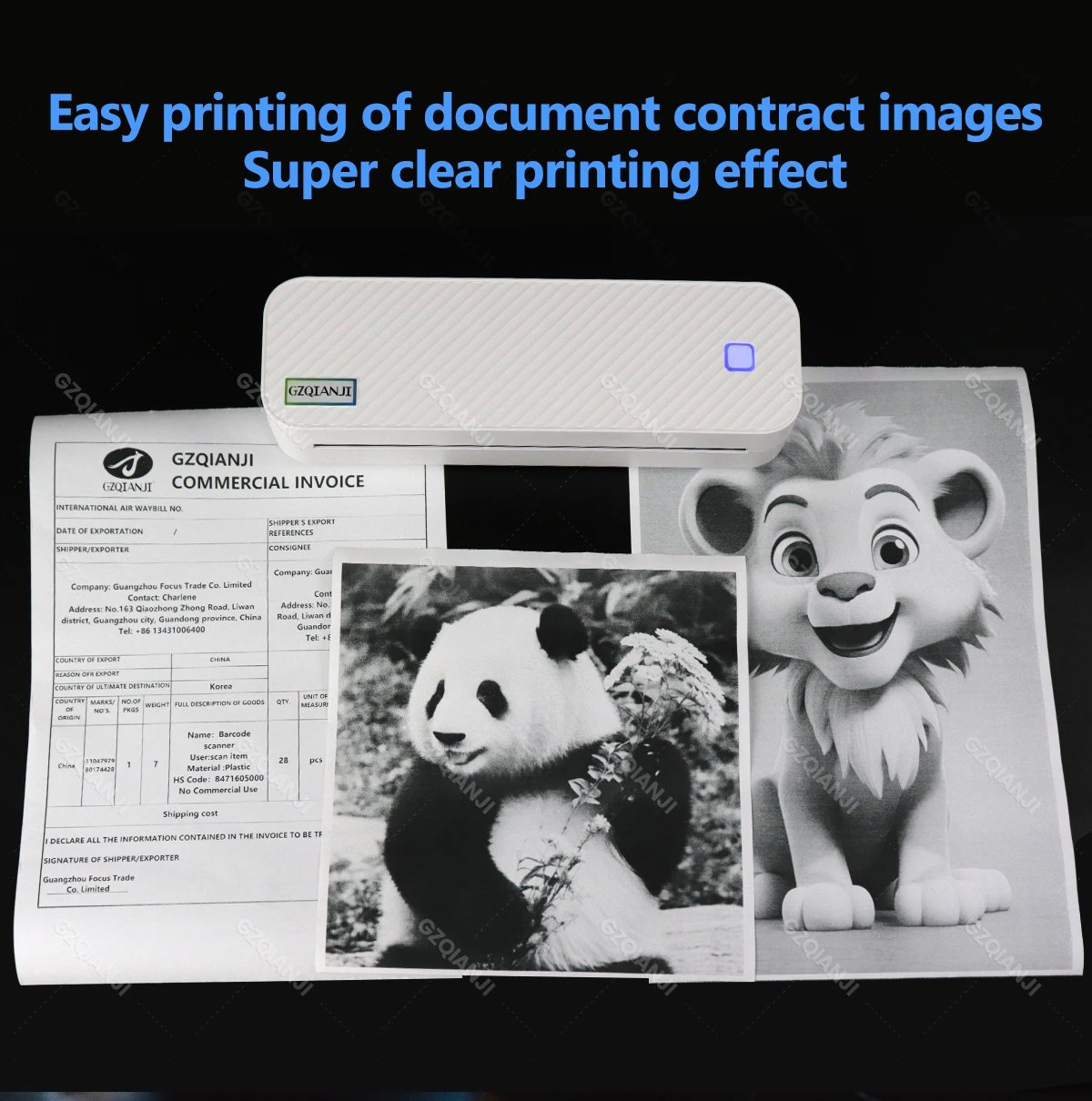 Inkless Portable A4 Thermal Printer Bluetooth PDF Excel Word Document Printing Machine Paper Roll For Office Work Home School