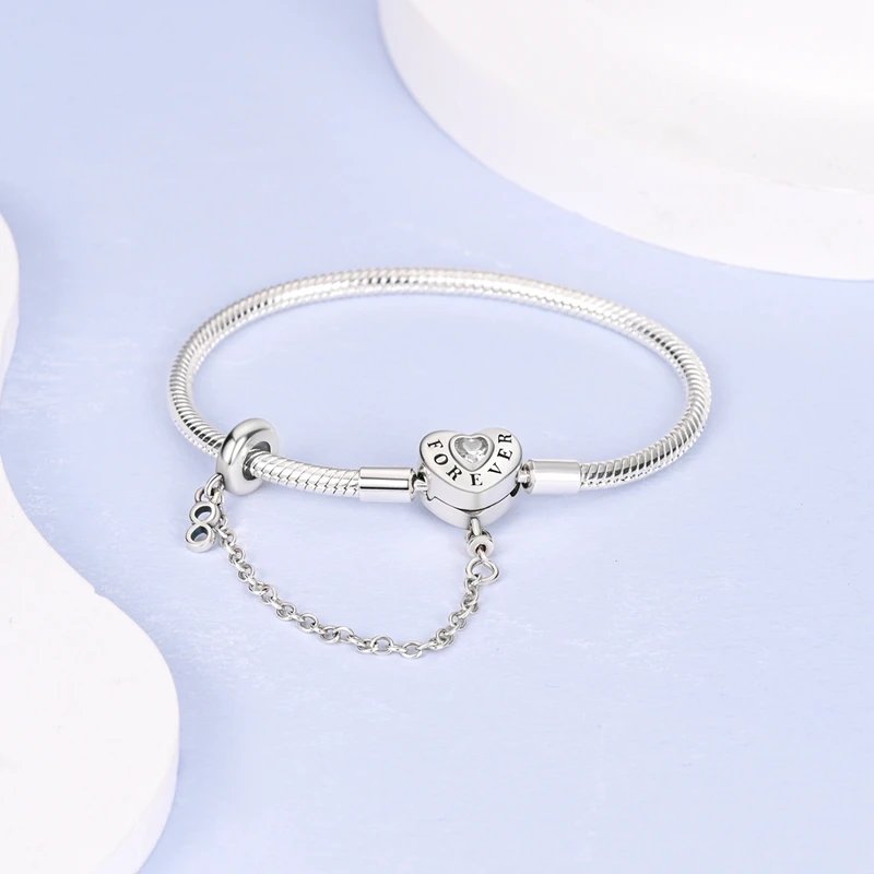 Bracelet Silver 925 Original 17-20CM Star Moon Sun Four Leaf Clover Green Zircon Bracelets Fit DIY Charms Birthday Jewelry Gifts Bracelet Silver 925 Original 17-20CM Star Moon Sun Four Leaf Clover Green Zircon Bracelets Fit DIY Charms Birthday Jewelry Gifts